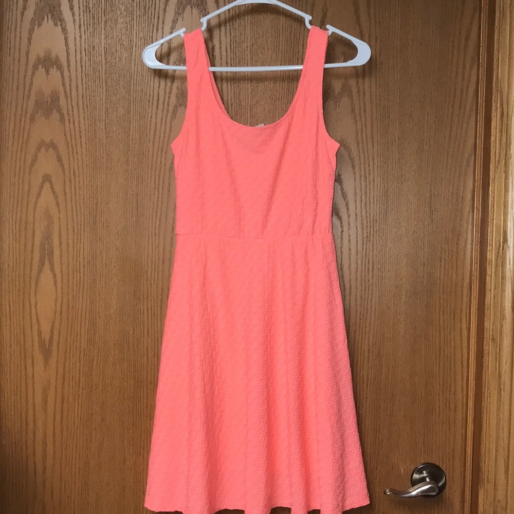 SALMON PINK NEON FORMAL CAUSUL DRESS